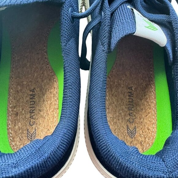 Cariuma Unisex IBI Low Top Vegan Bamboo Knit Lace Up Sneakers US M 9 W 10.5 Blue - Picture 12 of 14